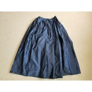 Womens Skirt-SILK-navy blue 100% silk pleated Aline maxi formal whimsigoth-10/12